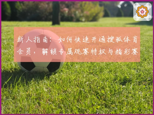 新人指南：如何快速开通搜狐体育会员，解锁专属观赛特权与精彩赛事内容